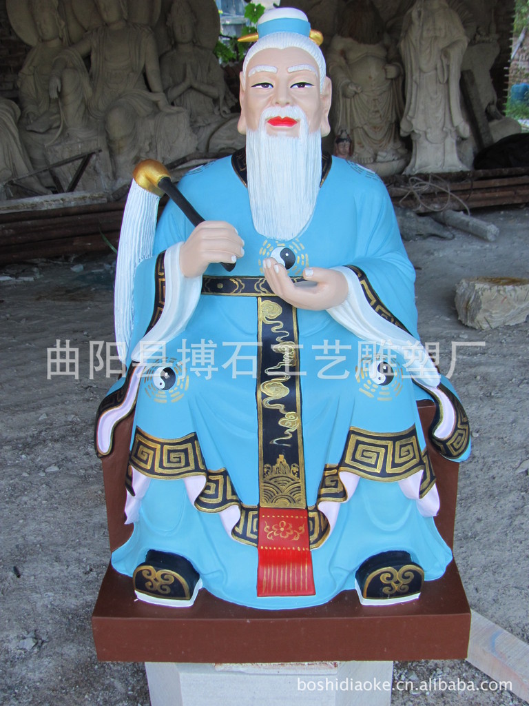 泥塑 彩绘 神像 太上老君 二郎神 财神 玉皇大帝 龙王 佛像 观音