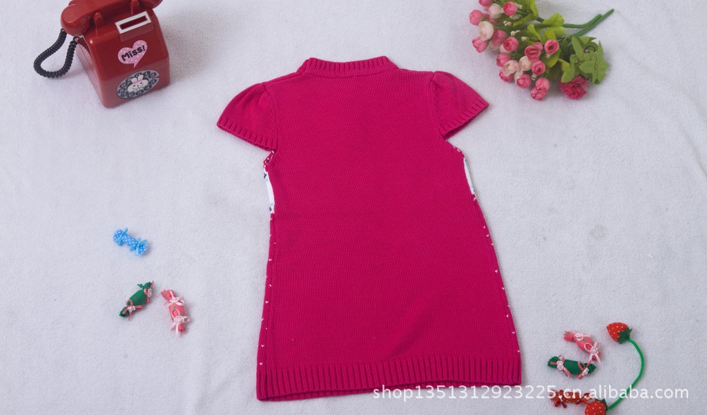 外贸 欧美牌ovs童装原单 女大童长袖<em>镂空毛衣</em>图