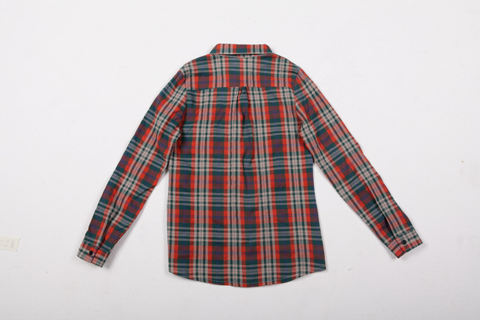 2秋装新款休闲经典格子带花边<em>女式衬衫杭州</em>品