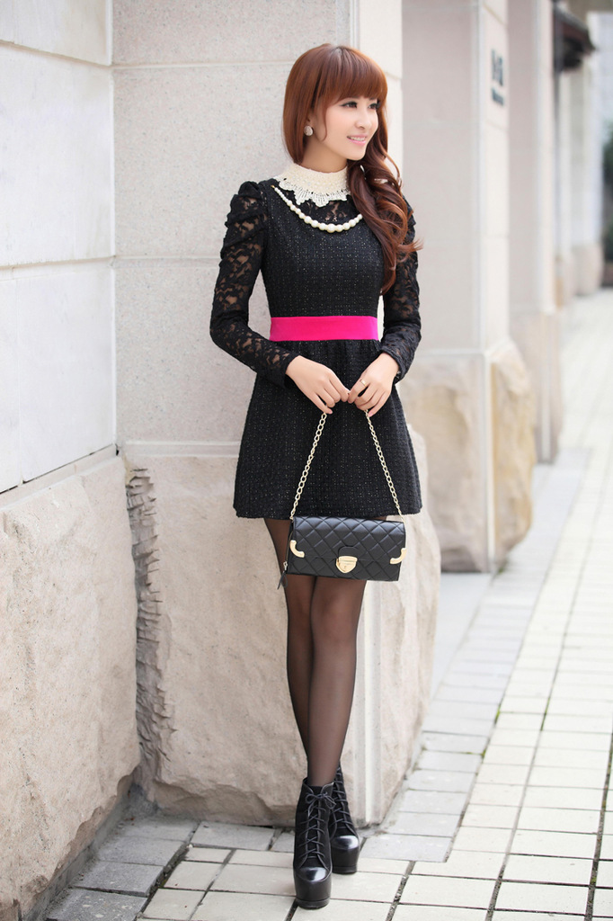 2012冬装新款淑女修身连衣裙<em>服装批发</em>市场品