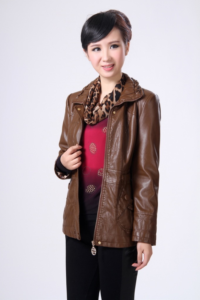 323135冬季新款中老年女装批发大码PU<em>女式</em>皮
