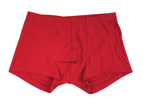 【红色<em>纯棉男式内裤</em>,纯色平角男内裤喜庆大红