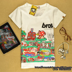 潮牌BBR卡通T恤 女式短袖T恤批发 BROS BBR082