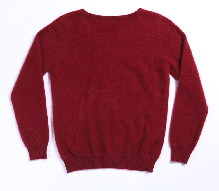 温友羊绒 女式 V领 貂绒<em>打底</em>衫 貂绒<em>毛衣</em> 针织女