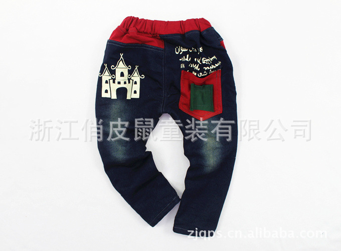 新款春装 厂家直批 儿童加绒牛仔裤,童裤价格\/批