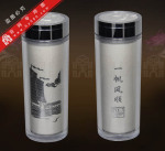 纯银杯子-纯银水杯-银口杯-纯银保健杯-大展宏图盖杯-一帆风顺