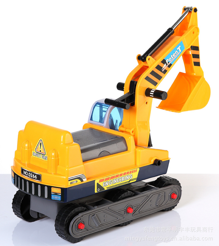 【仿真可骑坐儿童玩具挖掘机 工程车挖土机 滑