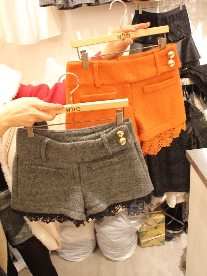 【韩国秋冬装 新款 <em>女式短裤加厚</em>蕾丝靴裤】价