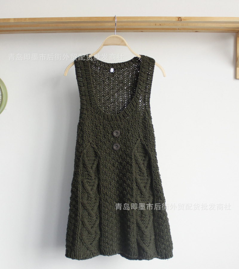 冬款 <em>女装</em>秋款 外贸欧美原单连衣裙 纯<em>手工编织</em>