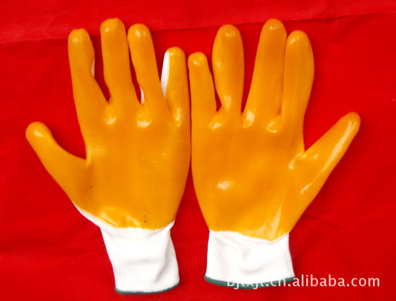 厂家直销 pvc劳保用品 防护手套 PVC手套 图片