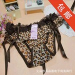 N1008豹纹款 可爱蝴蝶结女内裤 性感蕾丝三角裤 棉质网纱透气y25