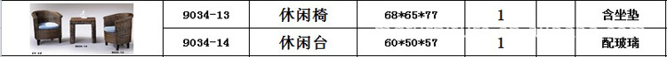 别墅藤家具规格信息