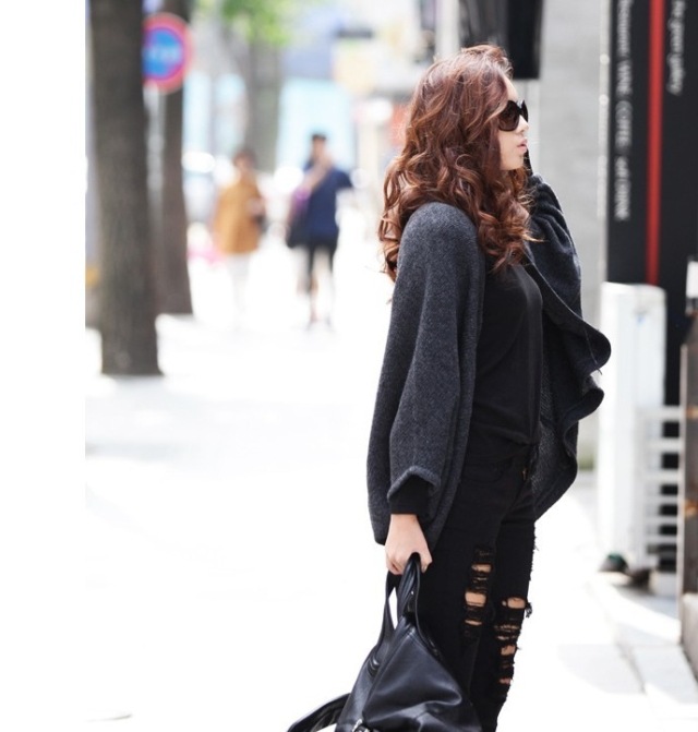 【(质量超好)蝙蝠<em>个性毛衣</em>宽松<em>开衫</em>外套韩版孕