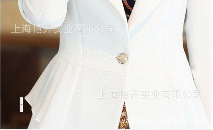 2012韩版<em>小西装 女式</em>西装修身长袖白色休闲小
