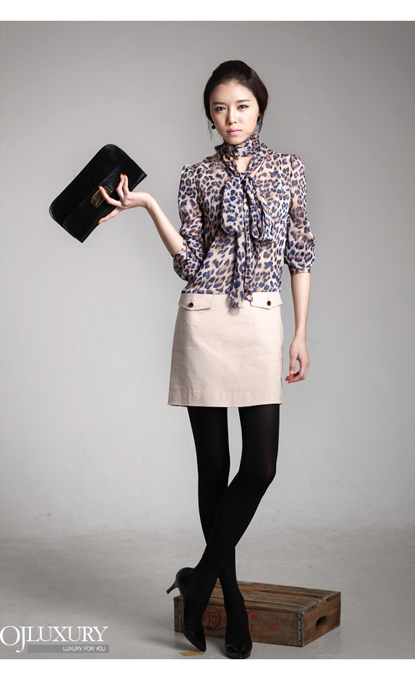 【12年 夏季雪纺连衣裙 豹纹雪纺裙 韩连衣裙