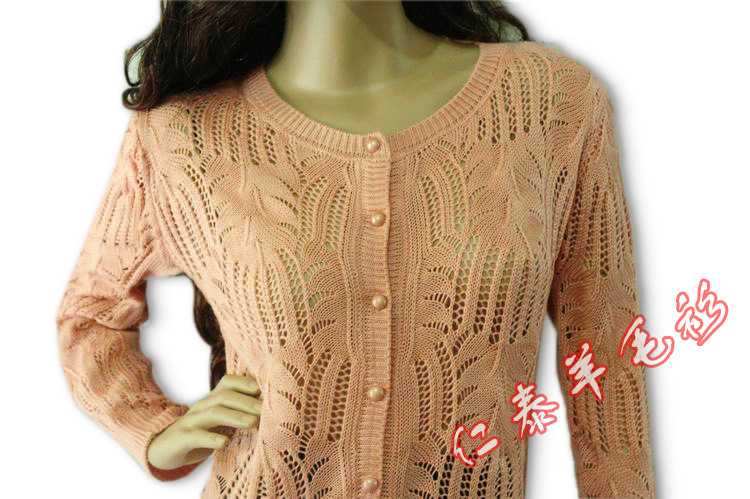 2012秋季新款热销 长袖开衫镂空女士羊毛衫毛