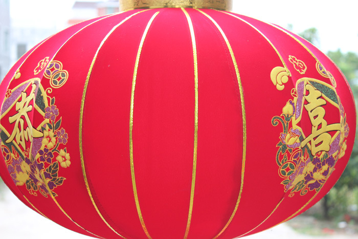节庆装饰绒布灯笼春节元宵节广告灯笼 恭喜发财七彩发泡灯笼 生意