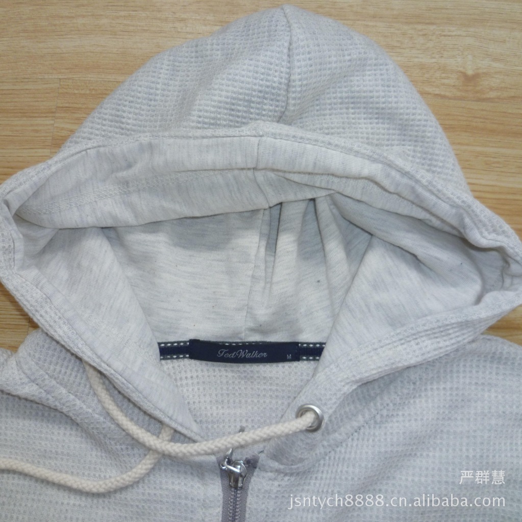 JedWalken日单男装棉混<em>华夫格</em>风帽<em>拉链开衫</em>男