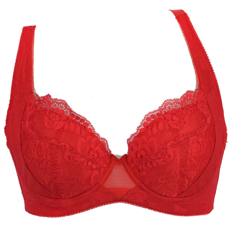 秋冬新黛依帆梦涵<em>红色</em>蕾丝内衣女士<em>调整</em>型聚拢