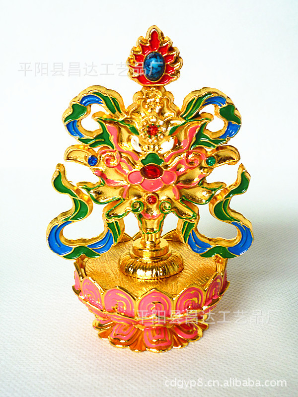 新款4寸八莲花座吉祥摆件 吉祥八宝(套 佛教用品 密宗藏教摆件