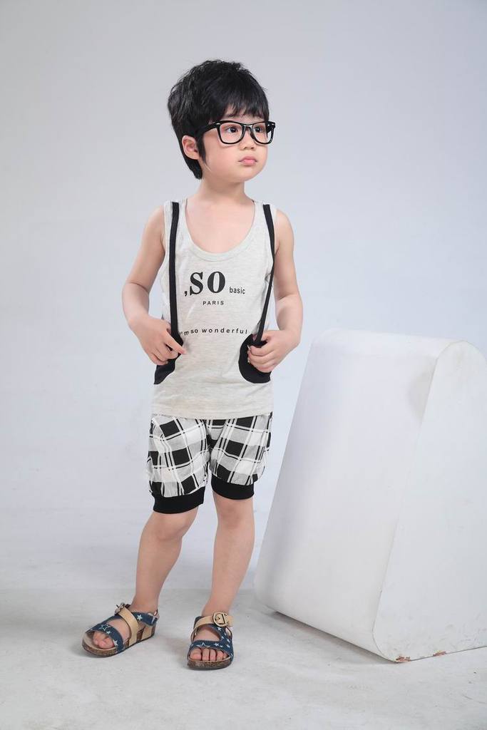 【夏季新款热卖童装 韩版 <em>男童</em>女童休闲彩棉针