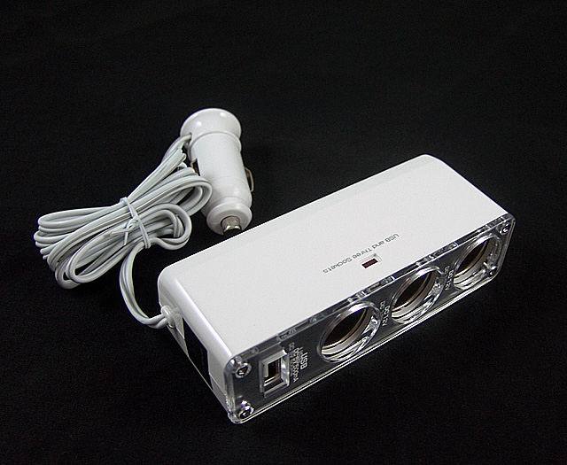 WF-0096 車載點煙器 一拖三USB 汽車電源分配轉換器 帶USB充電器工廠,批發,進口,代購