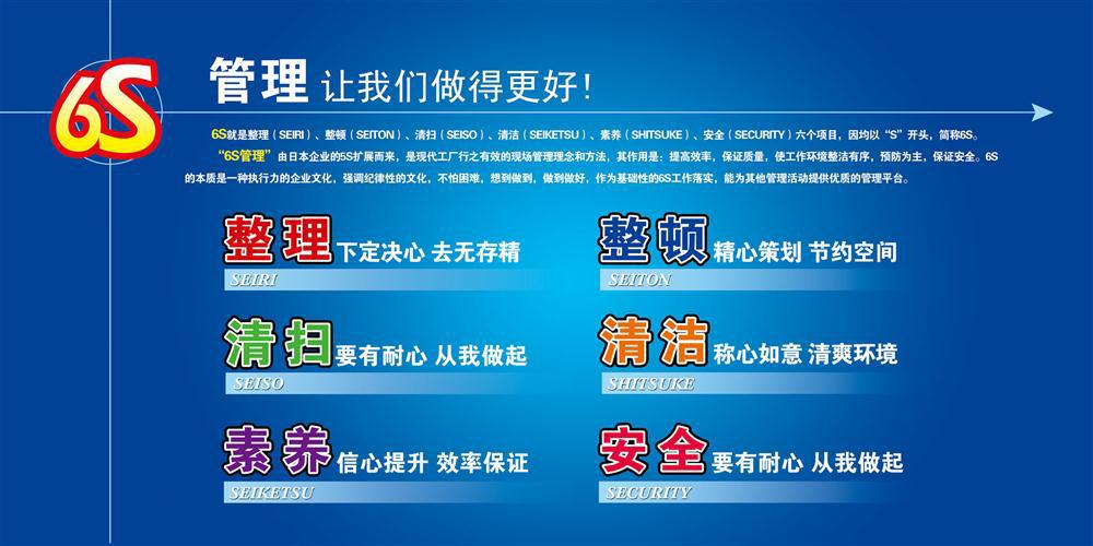 【210海报展板素材办公装饰91 6S管理展板】