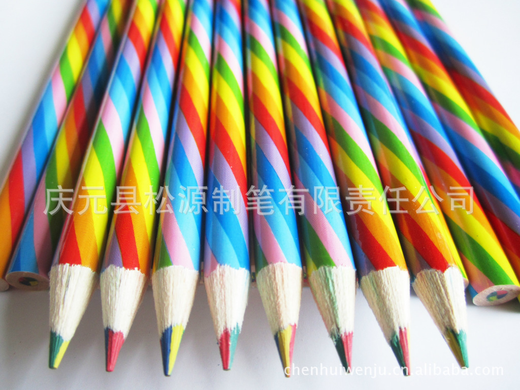 松源文具 四色同芯彩色铅笔,多色芯彩虹芯彩色铅笔