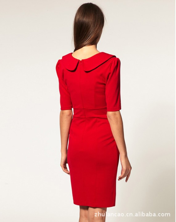 现货批发 2012春季新款AS*OS短袖翻领裹臀收