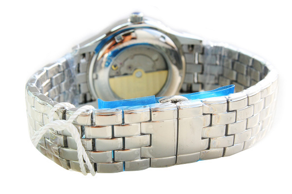 利吉奴皇冠机械手表批发单日历蓝宝石钢带手表