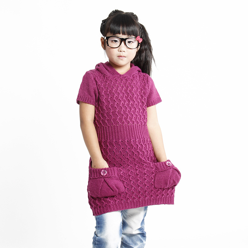 【韩版<em>女童</em>长款 2012<em>女童羊毛</em>衫 中大童帽子衫