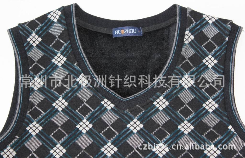 【DY-2501蓝紫白菱形印花保暖<em>男马甲</em> 欢迎电