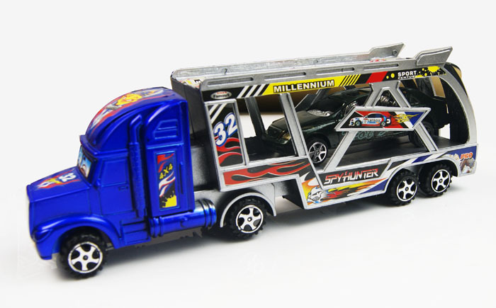 儿童货车模型玩具 大货车拉小货车模型 儿童惯性货车模型