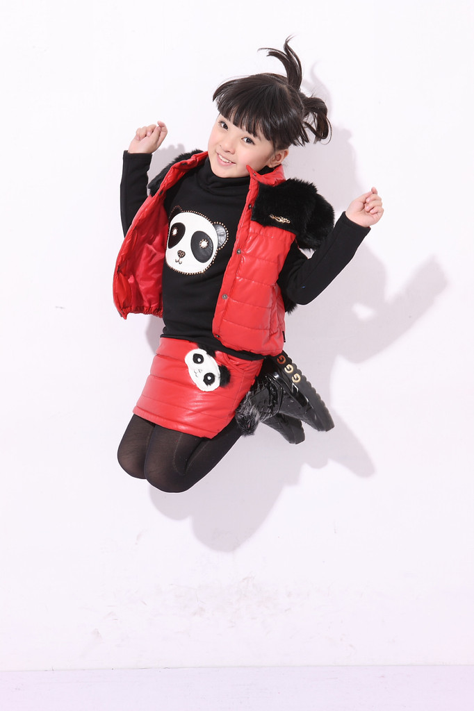 年款开春新款女童<em>套装棉衣</em>外套打底衫<em>短裤</em>三件