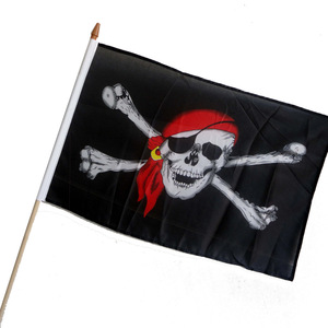 万圣节厂家酒吧装饰 骷髅旗手挥旗 加勒比海盗