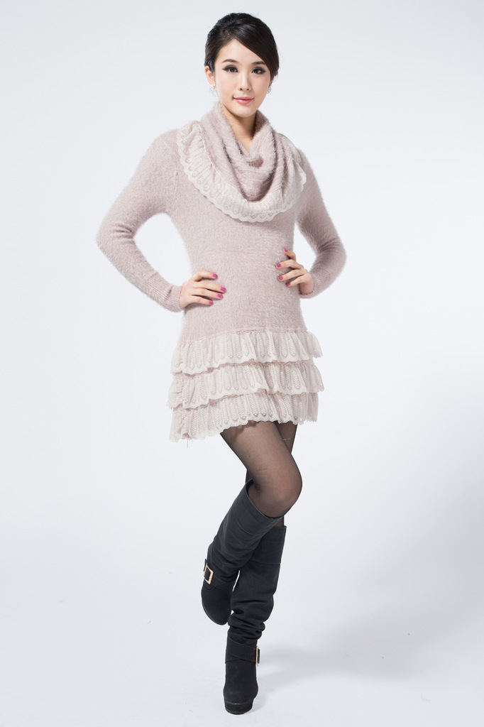 2012冬季热销新款女式打底衫 带围脖 女式毛衣
