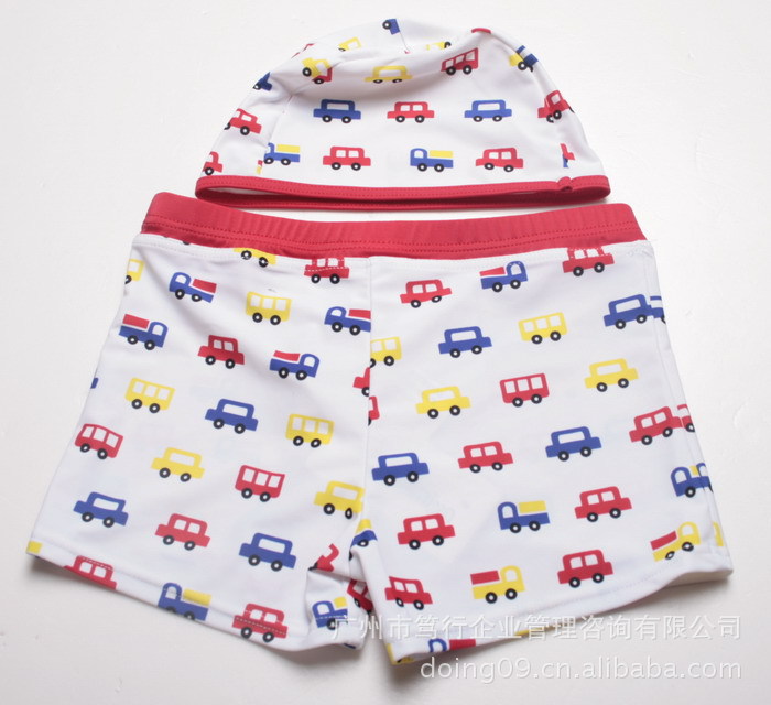 儿童泳衣 男童泳装 泳裤 车模造型 出口 韩国 温泉 原单 带帽