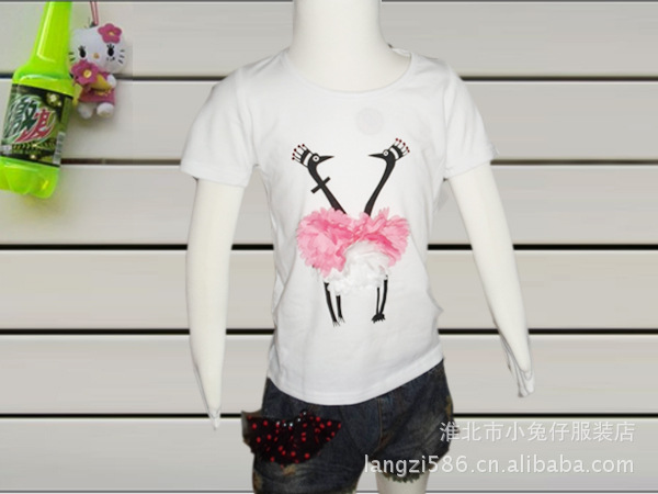 2012女童T桖牛仔<em>短裤</em>俩<em>件套</em> 59.00、58.00、