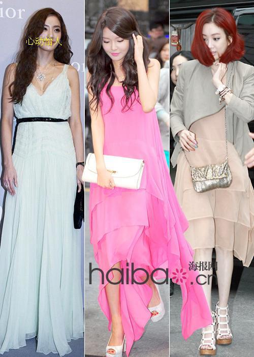 2012夏装 新款 女装 韩国<em>女星</em> <em>同款</em> 雪纺 <em>连衣裙</em>