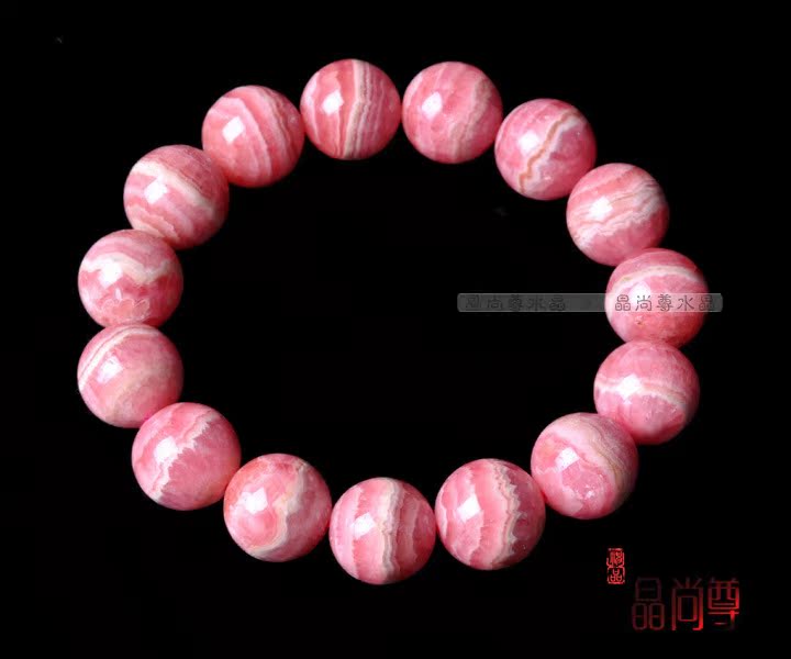 晶尚尊 阿根廷国宝 天然水晶红纹石手链13mm