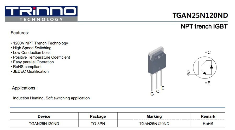 供应韩国 tga n25n120nd igbt 25a