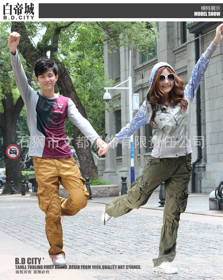 新款<em>女士</em>工装裤女裤<em>街舞</em>裤休闲裤长裤情侣裤多