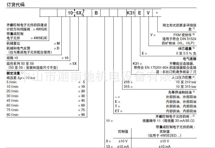 德国力士乐伺服阀4ws2em