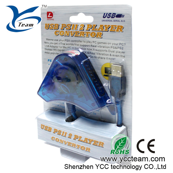 游戏机及周边-PS2转USB转换器PS2手柄电脑