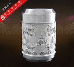 纯银茶具-纯银制品-纯银茶叶罐- 高工艺纯银茶叶罐