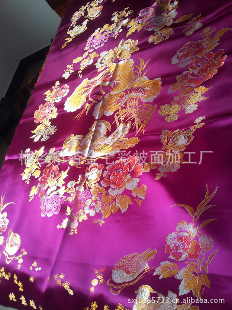 床单、被单-杭州丝绸杏金被面加工厂婚庆被面