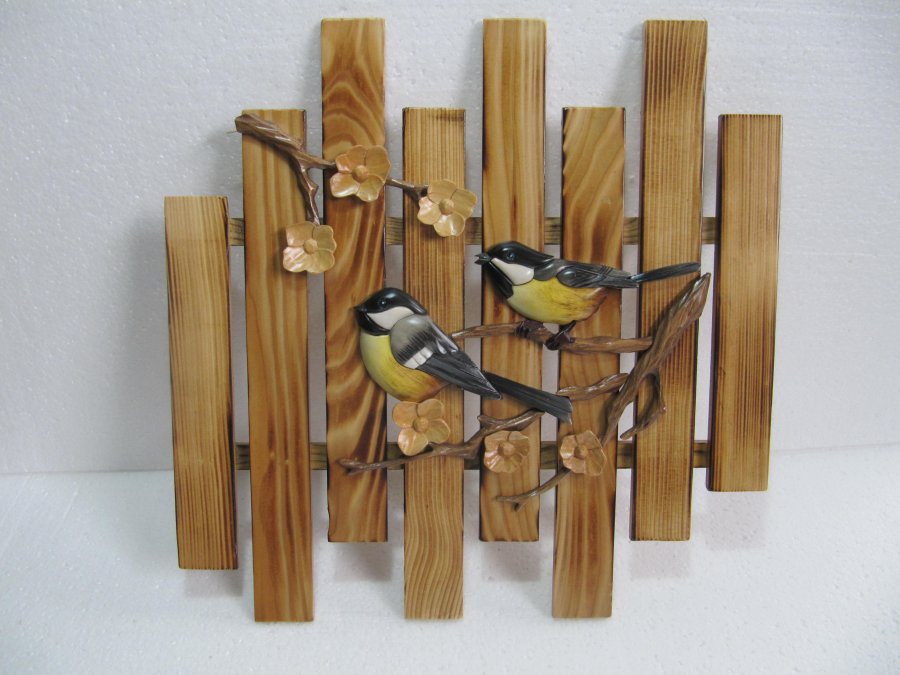农家院风格 木板杖小鸟木质工艺品 制作精美 批