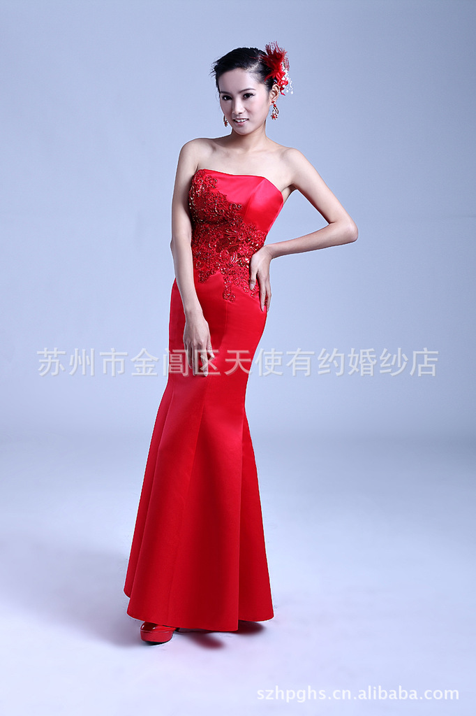 天使有约婚纱礼服 晚礼服 鱼尾裙 <em>高档</em>鱼尾裙图