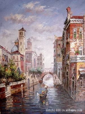 厂家直供 手绘风景油画60x90威尼斯
