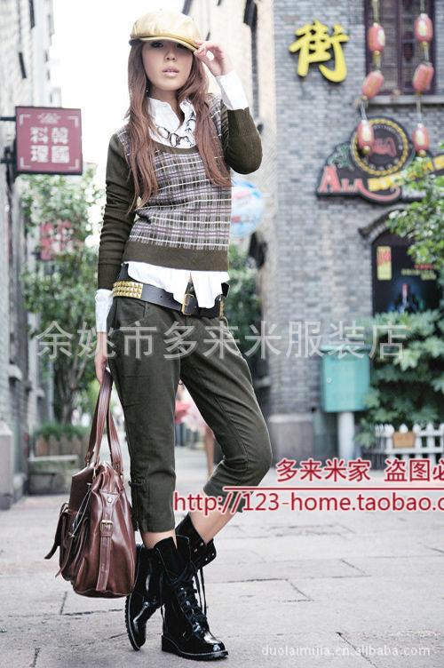 太平鸟 剪标<em>女装</em> 抽绳式<em>马裤</em>AG840730帅气 图